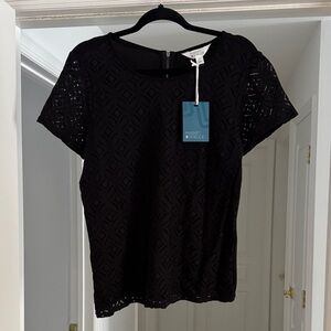 Market & Spruce Black Lace Blouse